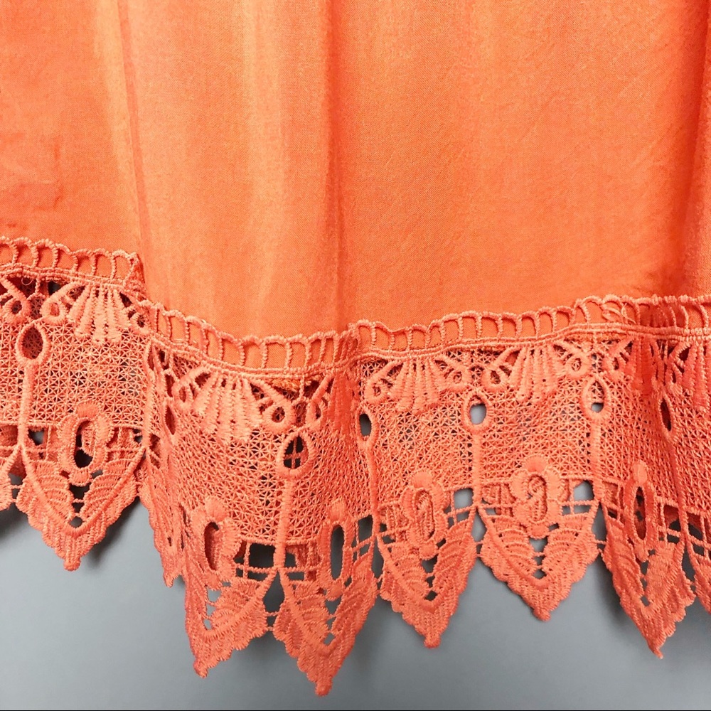 Iris Orange Tunic/Top Lace Detail Size Small - Picture 4 of 7